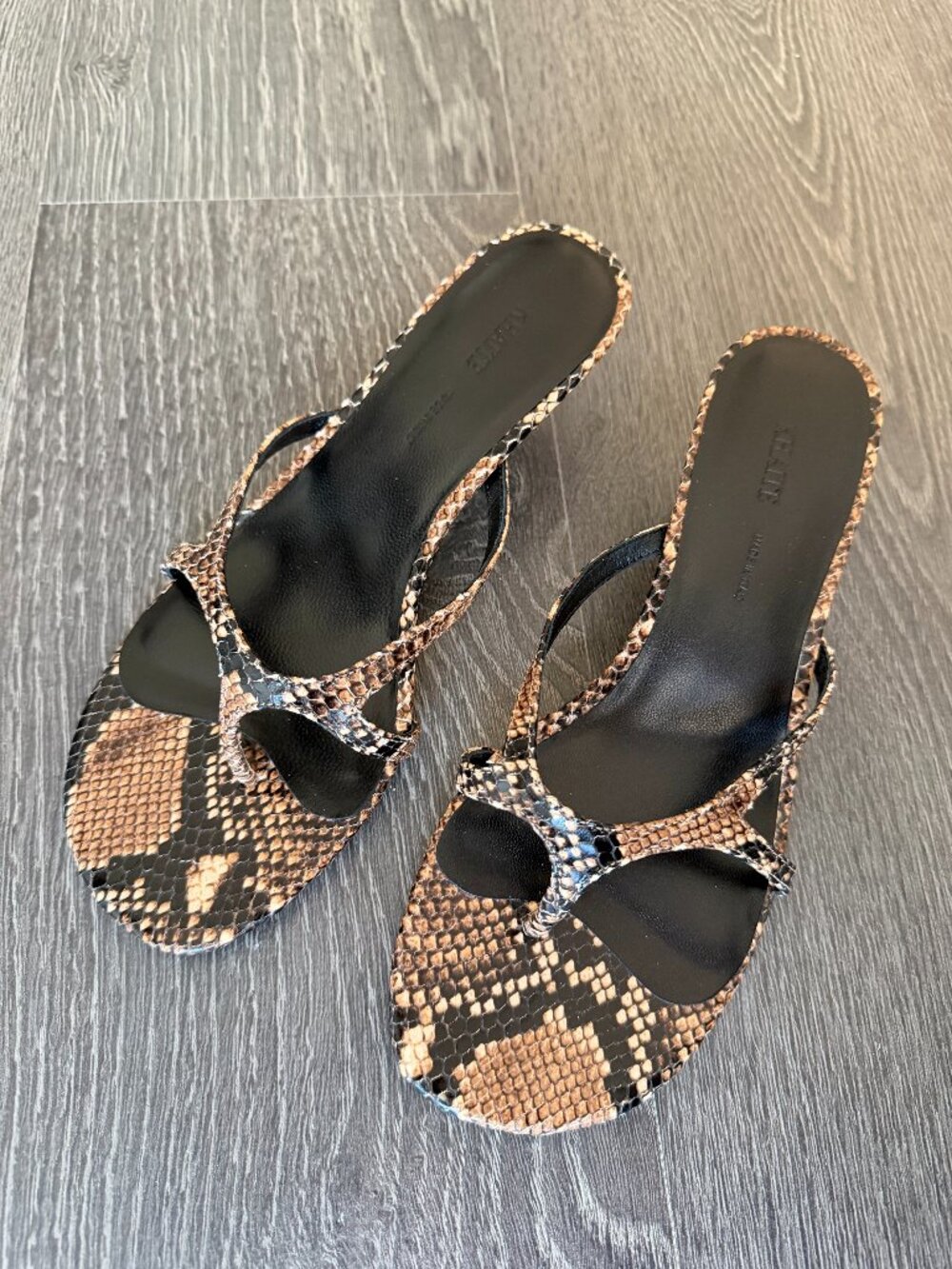 Khaite Mila snake-effect leather mules 38